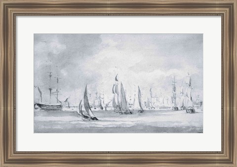 Framed Shipping in the Thames Print