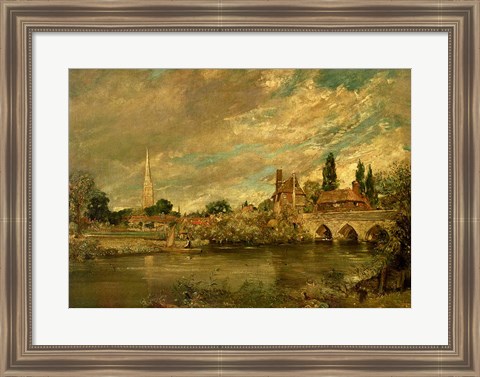 Framed Bridge of Harnham and Salisbury Cathedral Print