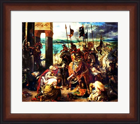 Framed Crusaders&#39; entry into Constantinople Print