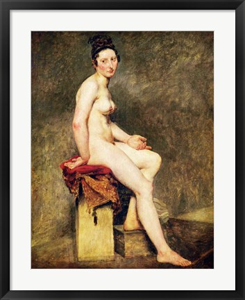 Framed Seated Nude, Mademoiselle Rose Print