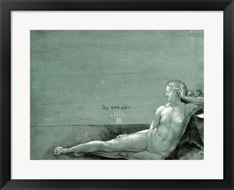 Framed Reclining female nude, 1501 Print