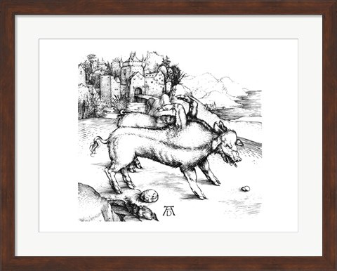 Framed Monstrous Pig Print