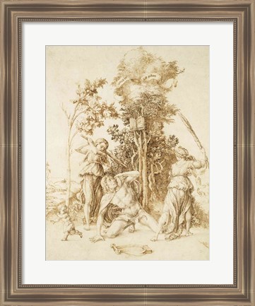 Framed Death of Orpheus, 1494 Print