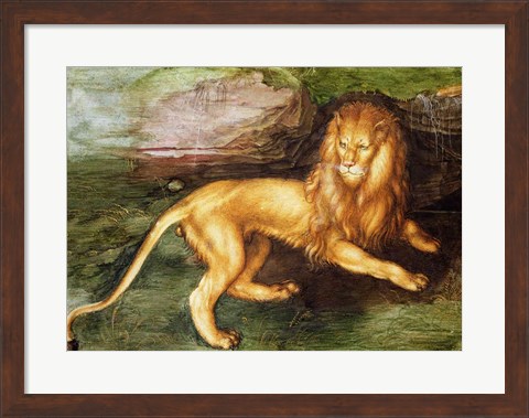 Framed Lion Print