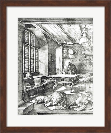 Framed St. Jerome in his Study, 1514 Print