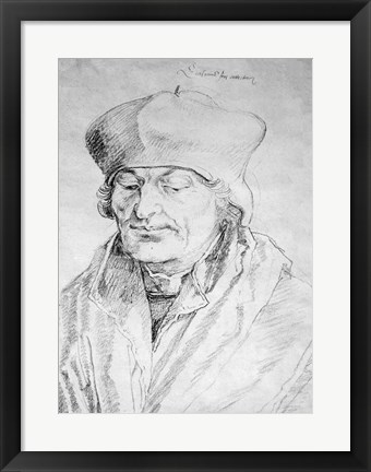 Framed Portrait of Desiderius Erasmus Print