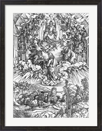 Framed Scene from the Apocalypse, St. John before God the Father and the Twenty-Four Elders Print