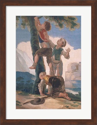 Framed Boys Climbing a Tree Print