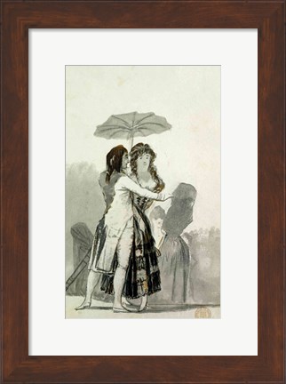 Framed Couple with a Parasol Print