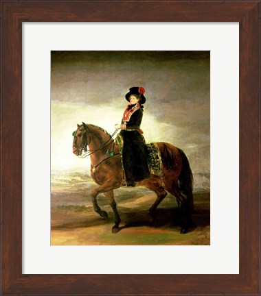 Framed Equestrian portrait of Queen Maria Luisa Print