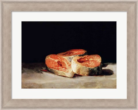 Framed Still Life with Slices of Salmon Print