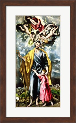 Framed St. Joseph and the Christ Child Print