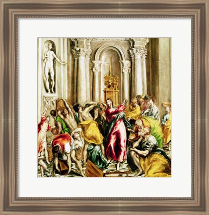 Framed Jesus Driving the Merchants from the Temple Print