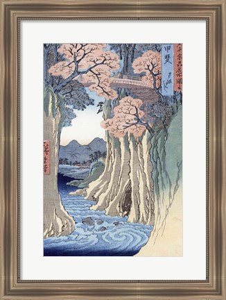 Framed monkey bridge in the Kai province Print