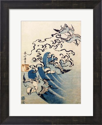 Framed Waves and Birds Print