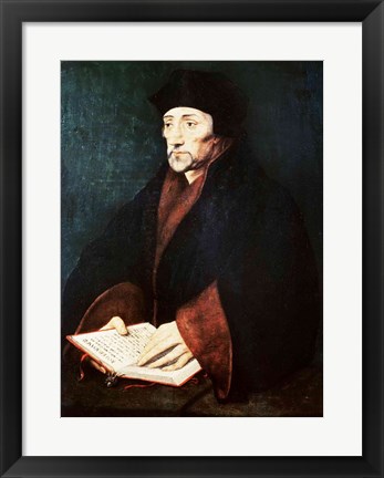 Framed Portrait of Desiderius Erasmus Print