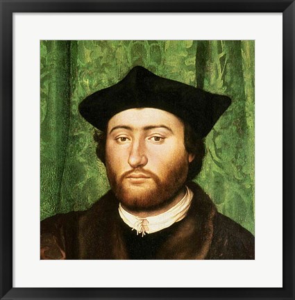 Framed Ambassadors, 1533, Right Portrait Detail Print