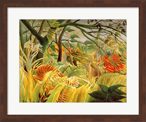 Framed Tiger in a Tropical Storm Print