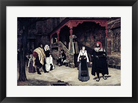 Framed Meeting of Faust and Marguerite, 1860 Print