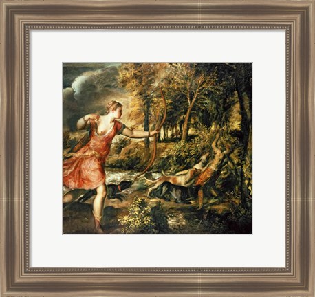 Framed Death of Actaeon Print