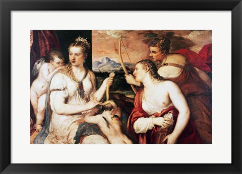 Framed Education of Cupid, c.1565 Print