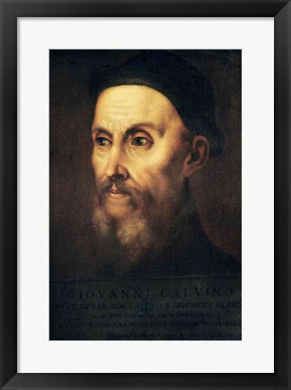 Framed Portrait of John Calvin Print