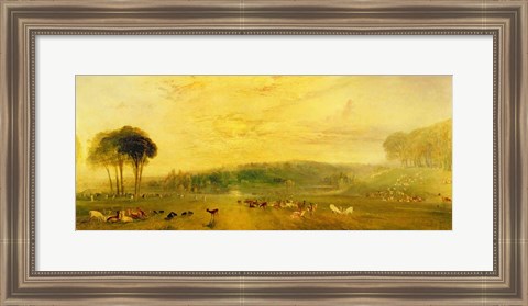 Framed Lake, Petworth: Sunset, Fighting Bucks Print