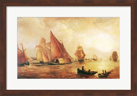 Framed Estuary of the Thames and the Medway Print