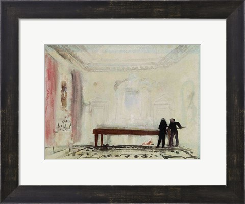 Framed Billiard players at Petworth House, 1830 Print