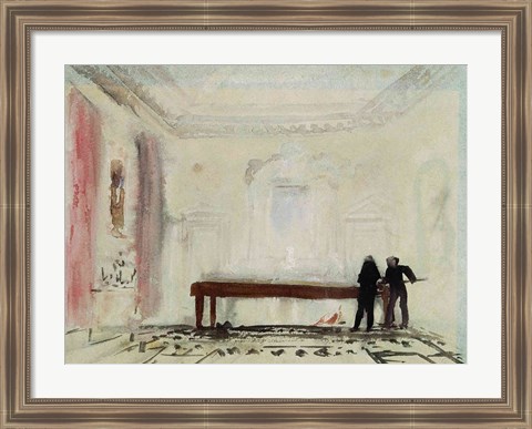 Framed Billiard players at Petworth House, 1830 Print