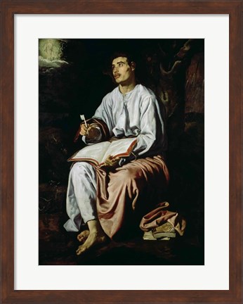 Framed St. John the Evangelist on the Island of Patmos Print