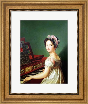 Framed Artist&#39;s Daughter at the Clavichord Print