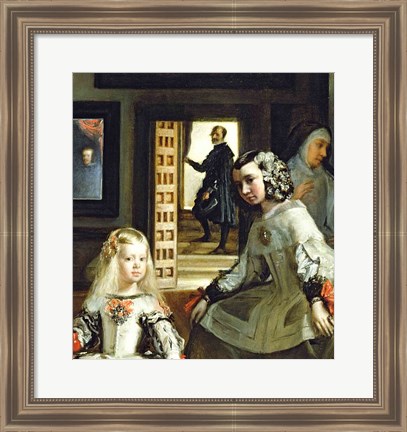 Framed Las Meninas or The Family of Philip IV, c.1656, Detail Center Print