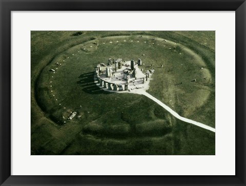 Framed Stonehenge from the air Print