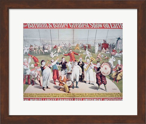 Framed Poster advertising the Barnum and Bailey Greatest Show on Earth Print