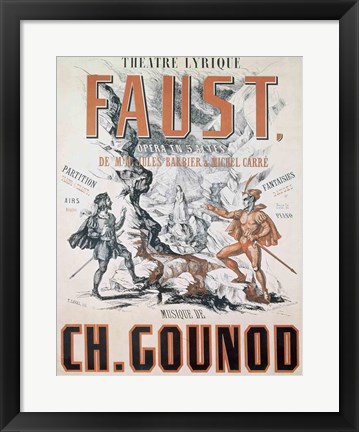 Framed Poster advertising &#39;Faust&#39;, Opera Print