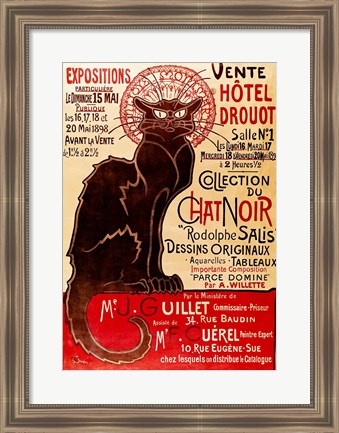 Framed Poster advertising an exhibition of the &#39;Collection du Chat Noir&#39; Cabaret Print