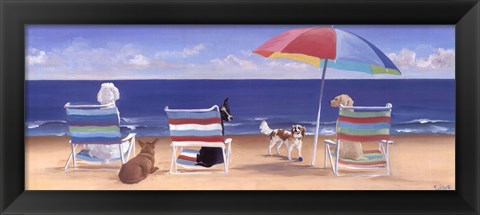 Framed Beach Chair Tails I Print