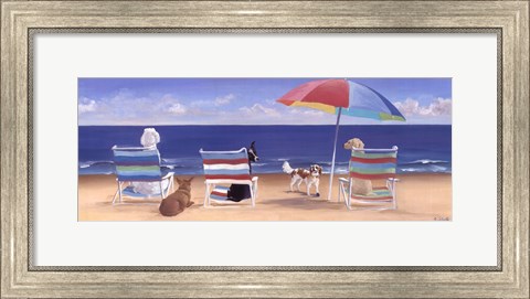 Framed Beach Chair Tails I Print