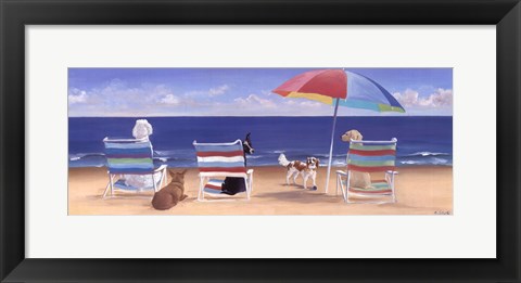 Framed Beach Chair Tails I Print