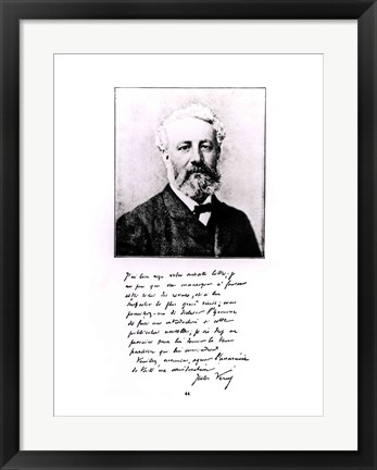 Framed Portrait of Jules Verne Print