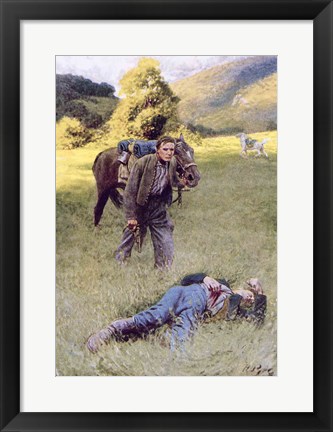 Framed Lonely Duel in the Middle of a Great Sunny Field Print