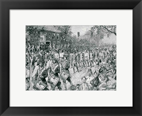 Framed Continental Army Marching Down the Old Bowery, New York, 25th November 1783 Print