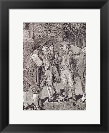 Framed Paul Revere at Lexington Print
