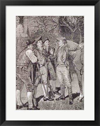 Framed Paul Revere at Lexington Print