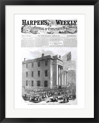 Framed Abraham Lincoln School for Freedmen Print