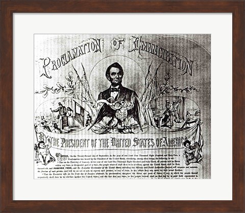 Framed Proclamation of Emancipation by Abraham Lincoln, 22nd September 1862 Print