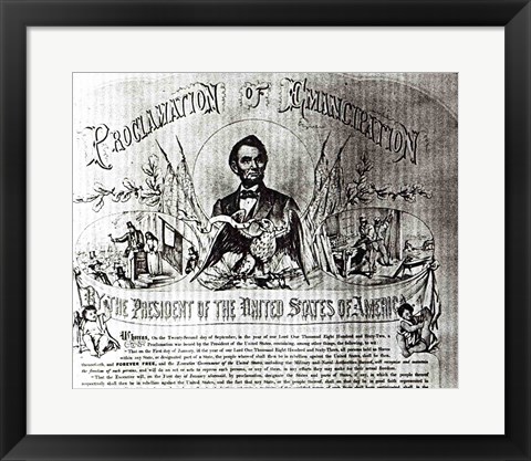 Framed Proclamation of Emancipation by Abraham Lincoln, 22nd September 1862 Print