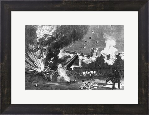 Framed Interior of Fort Sumter During the Bombardment, 12th April 1861 Print