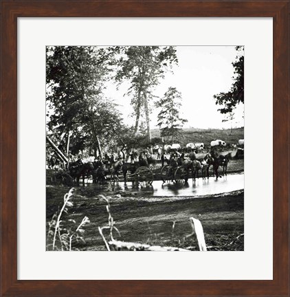 Framed Federal battery fording a tributary of the river Rappahannock on battle day Print